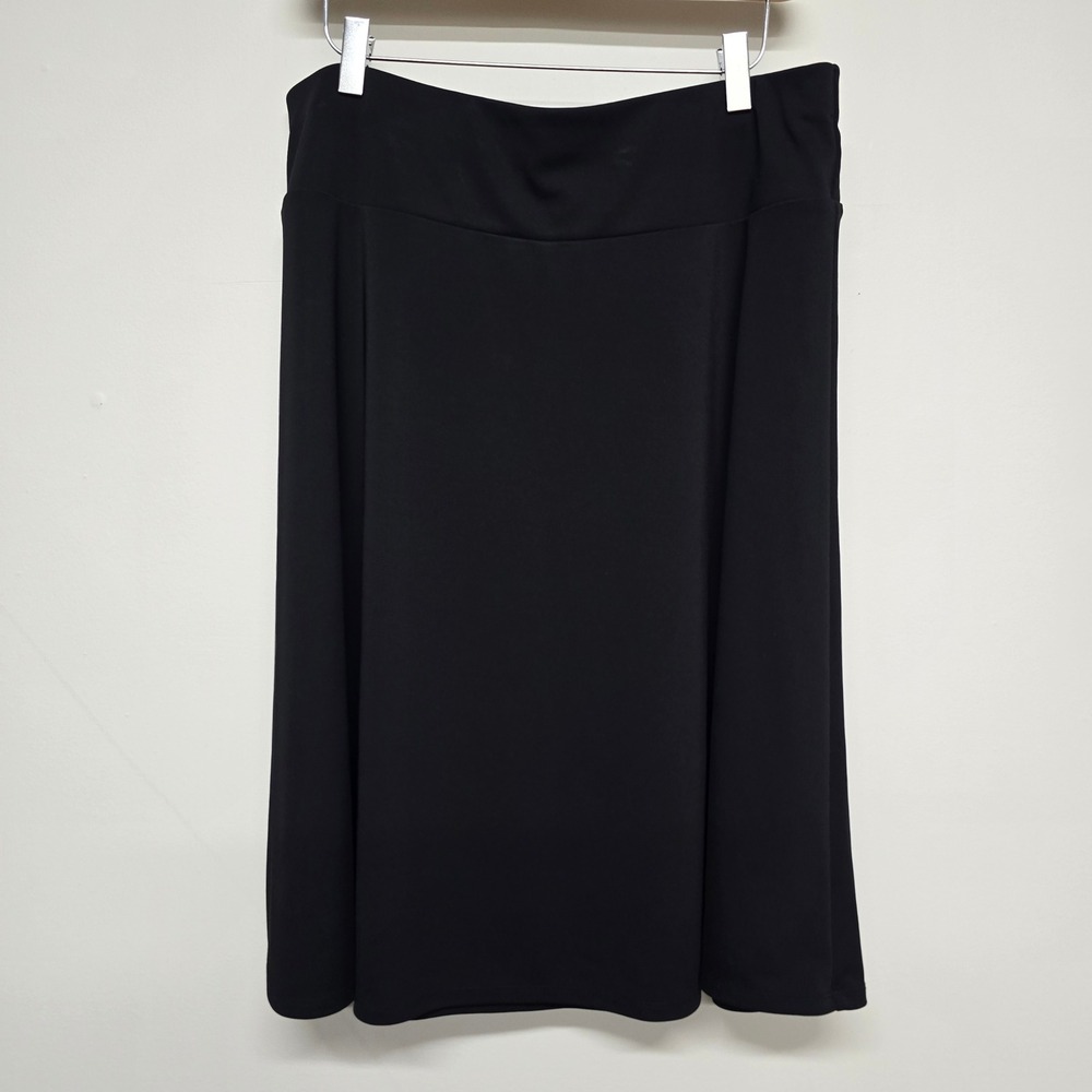 Talbots A-Line Skirt Womens LP Black Polyester Spandex Stretch Petite Classic